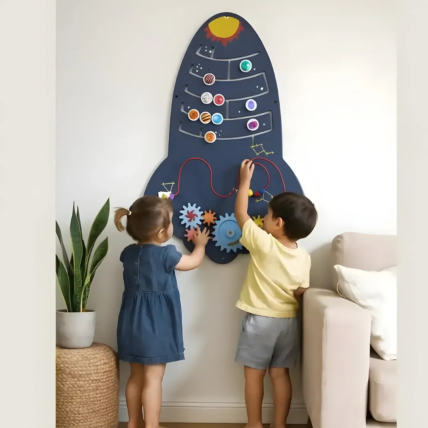 Creativity Small Rocket Wall Toy with Motor Skill Development