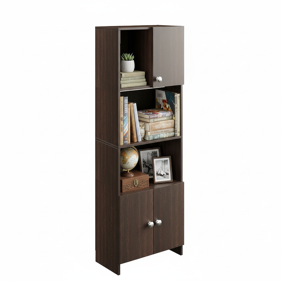 Bookshelf with Doors and Storage Cabinet - Stenza