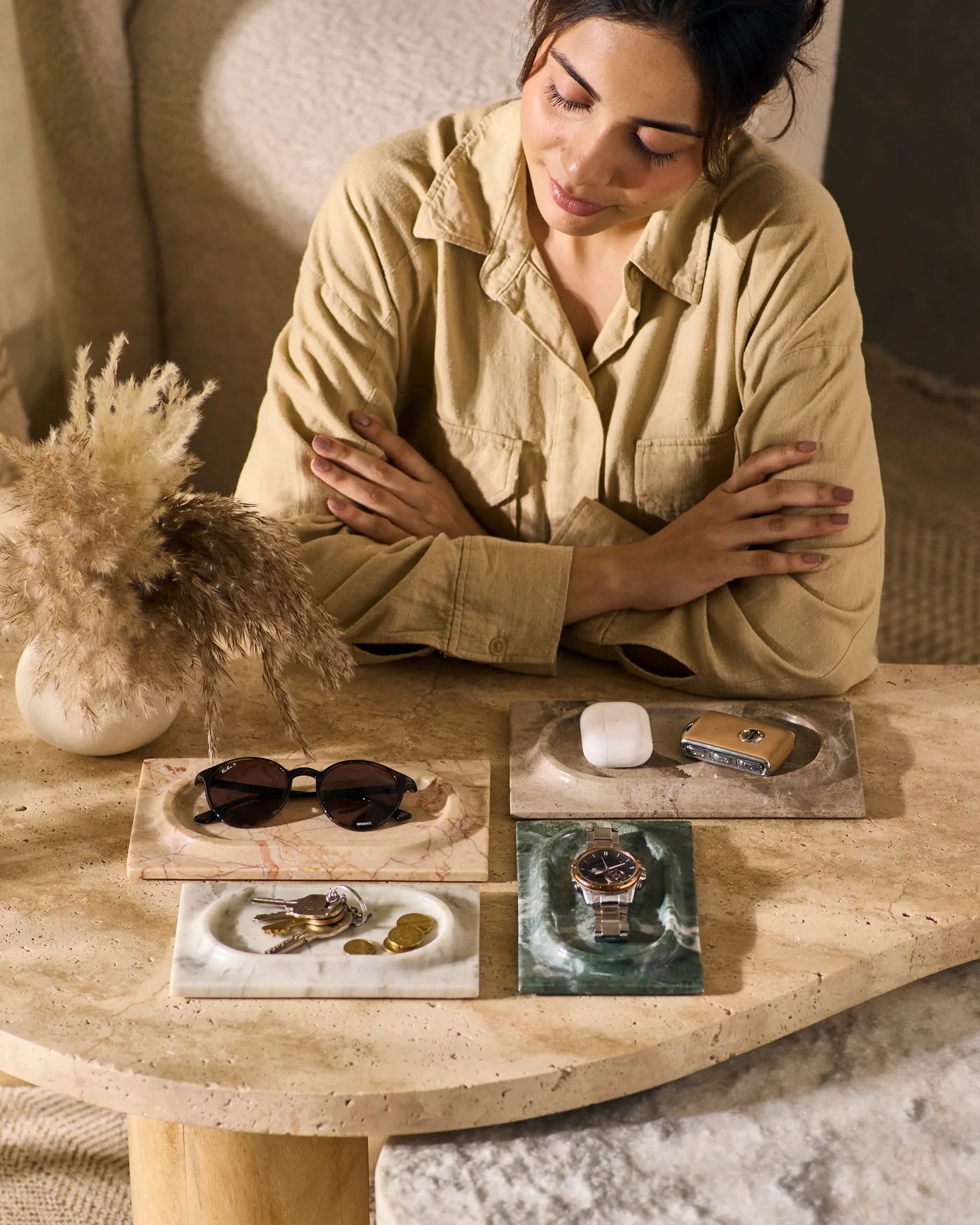 Mesa Marble Tray - Green