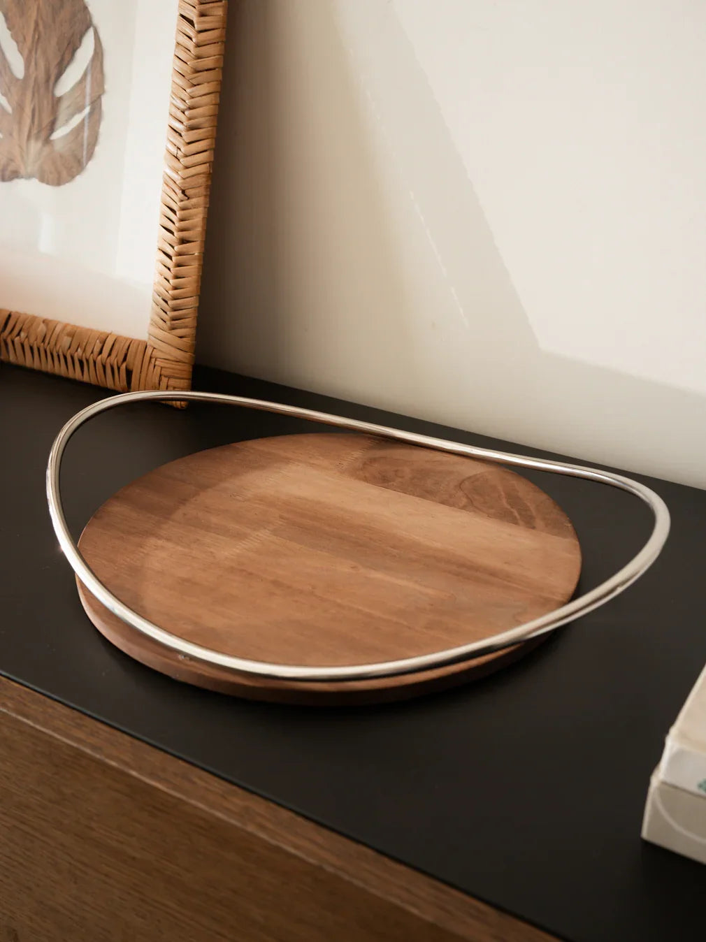 Sora Designer Wooden Tray | Modern Pine Wood Serving Tray | Decorative Tray for Home
