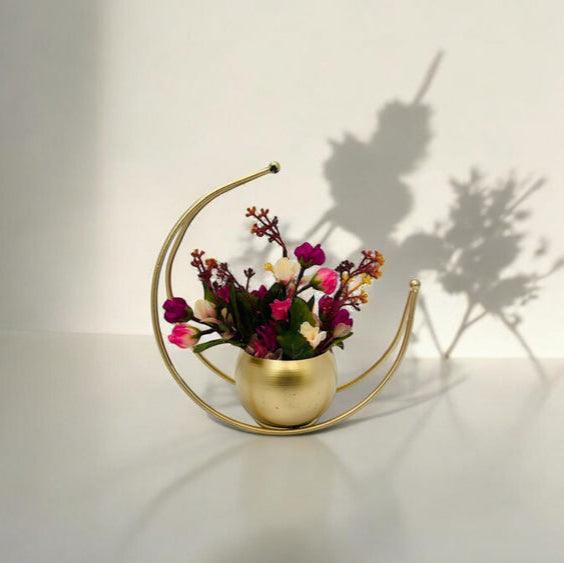 Modern Moon-Shaped Vase for Living Room | Tabletop Planter for Home & Office | Home Decor Item