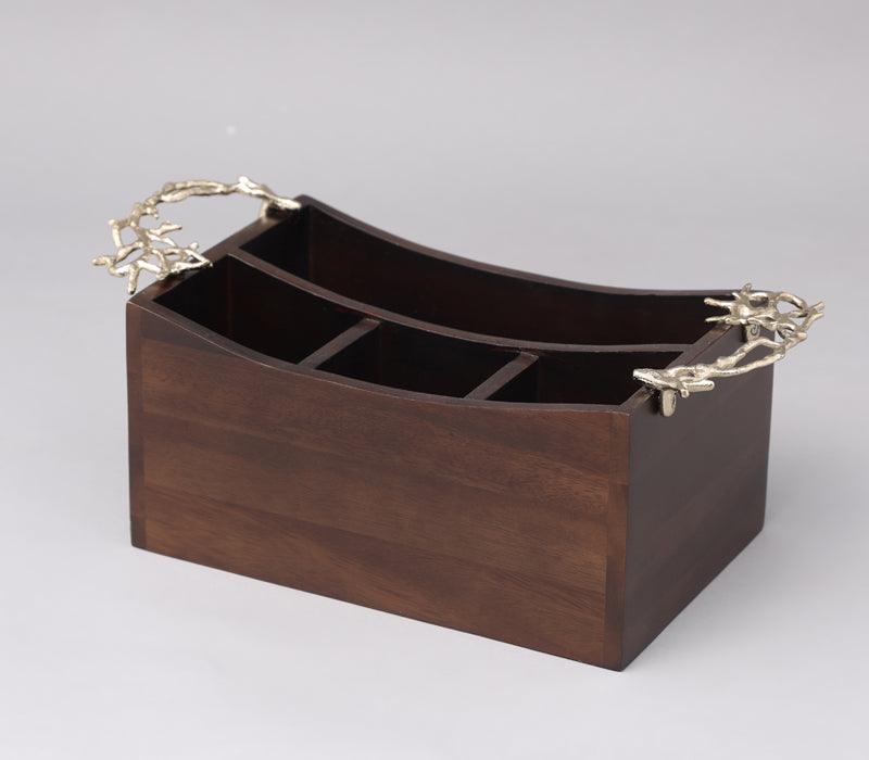 Gold Coral Brass Cutlery Caddy