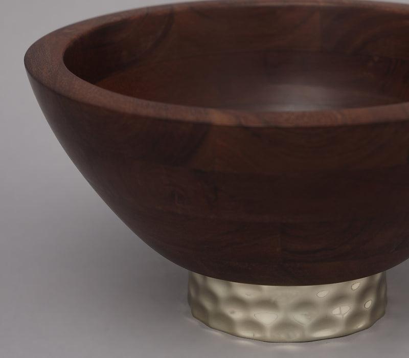 Thicket Bowl | Gold Finished with Acacia Wood