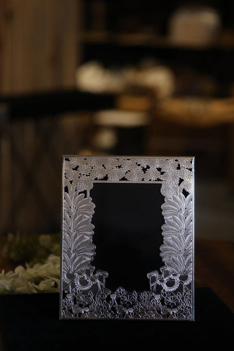 Silver Cow Photo Frame Black