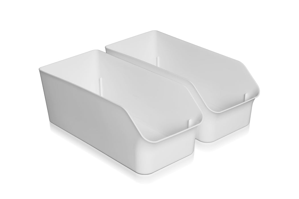 Plastic Strip Storage Basket - Set of 2