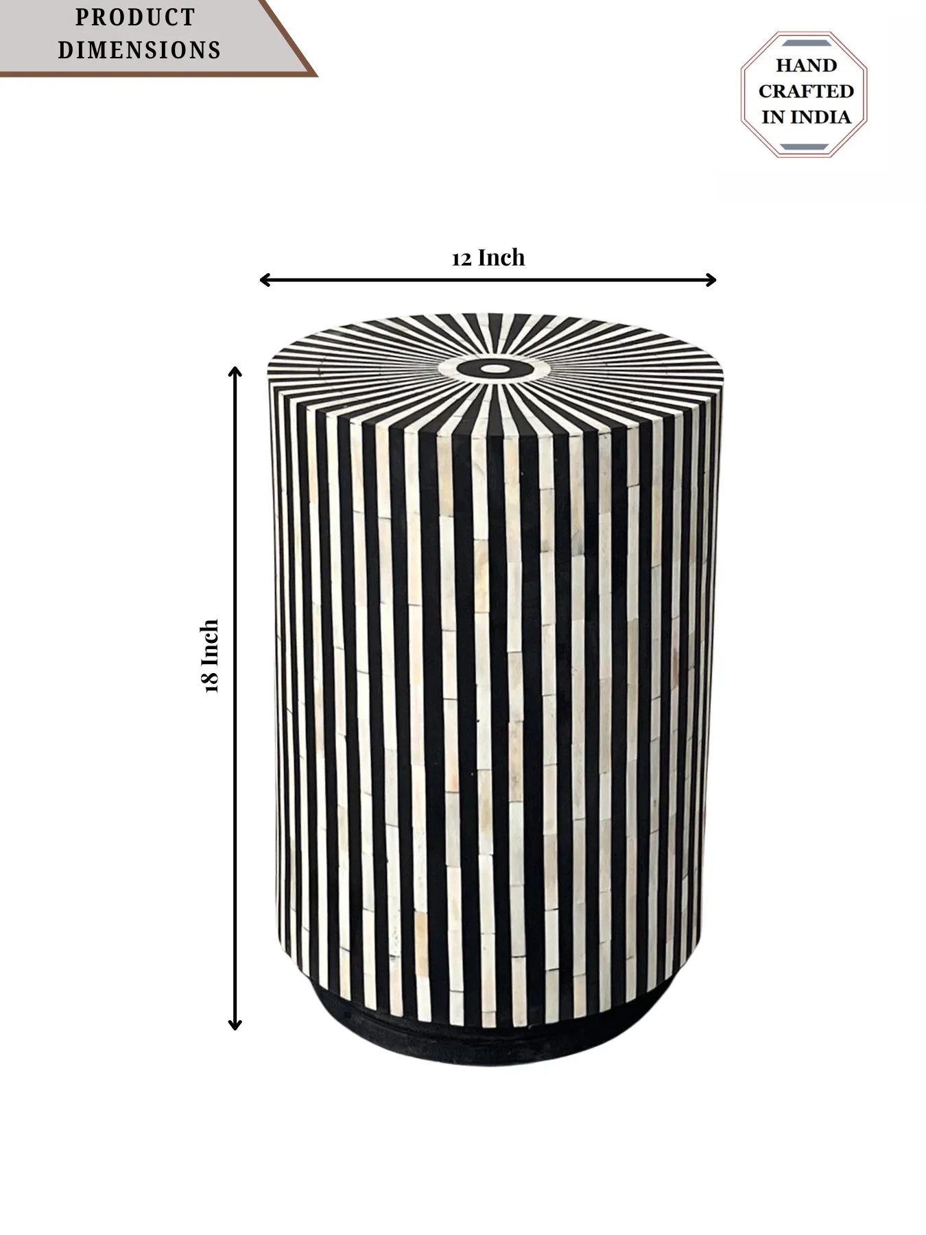 Handmade Bone inlay side end table