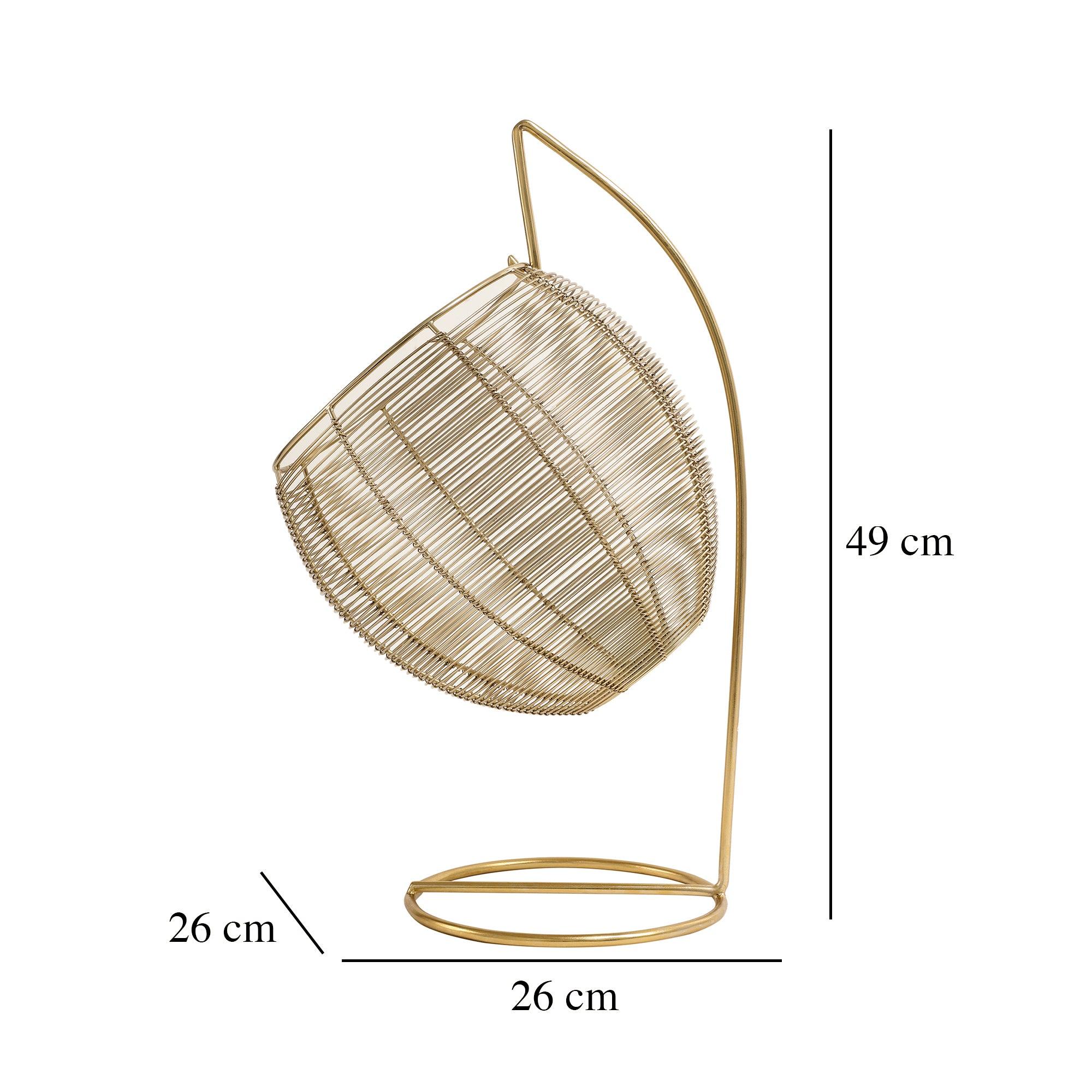 Skye'S Fruit & Bread Basket In Gold Finish