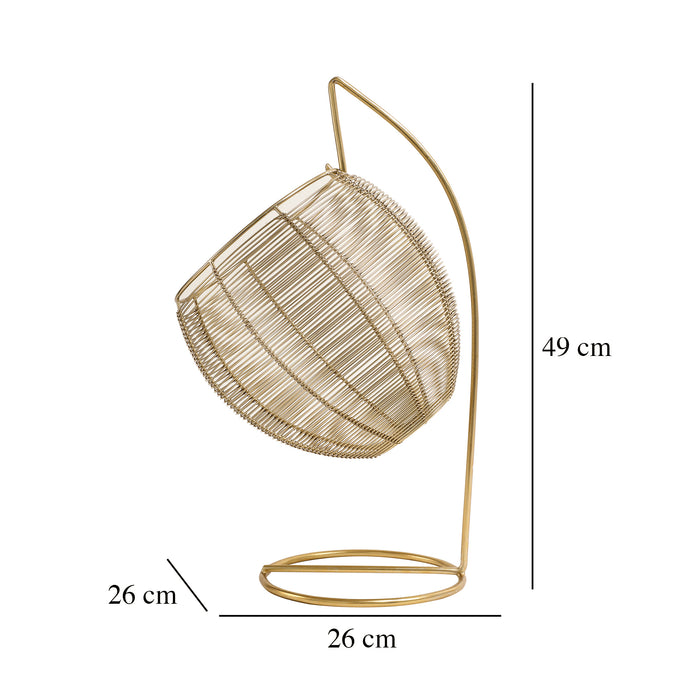 Skye'S Fruit & Bread Basket In Gold Finish