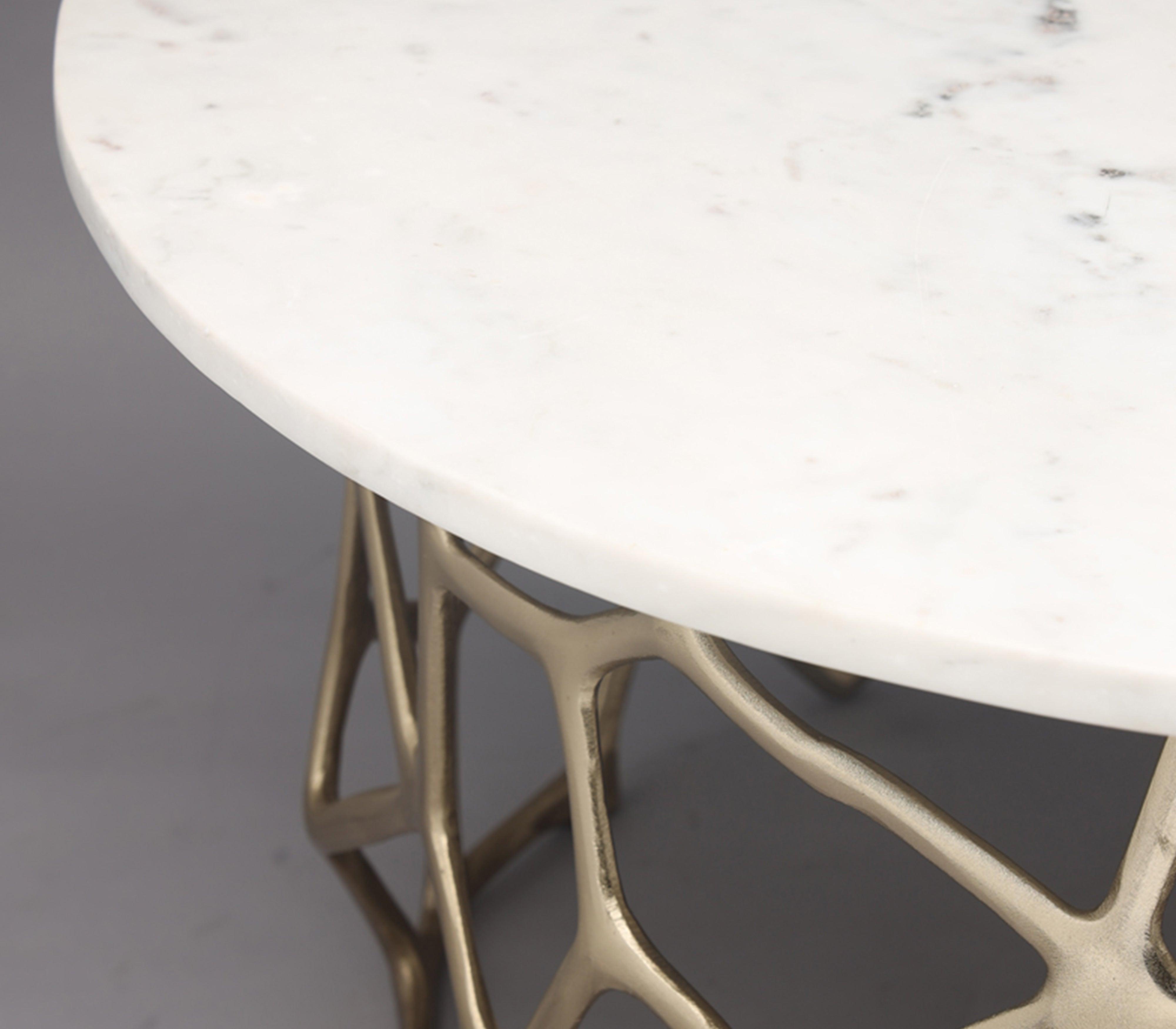 Sacred Geometry Gold Coffee Table | Marble Center Table for Living Room | Designer Tea Table