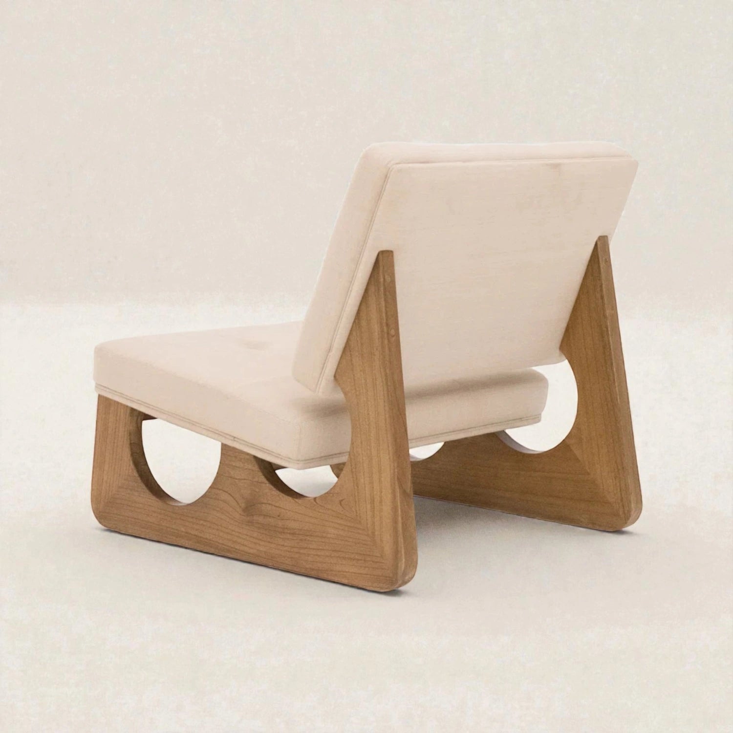 Raven Solid Teak Wood & Fabric Upholstery Armchair