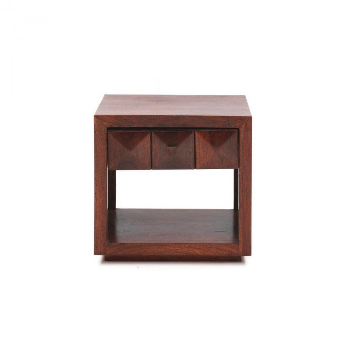 Sanpete Solid Sheesham Wood Side Table with Storage | Bedside & Sofa Side Table with drawer