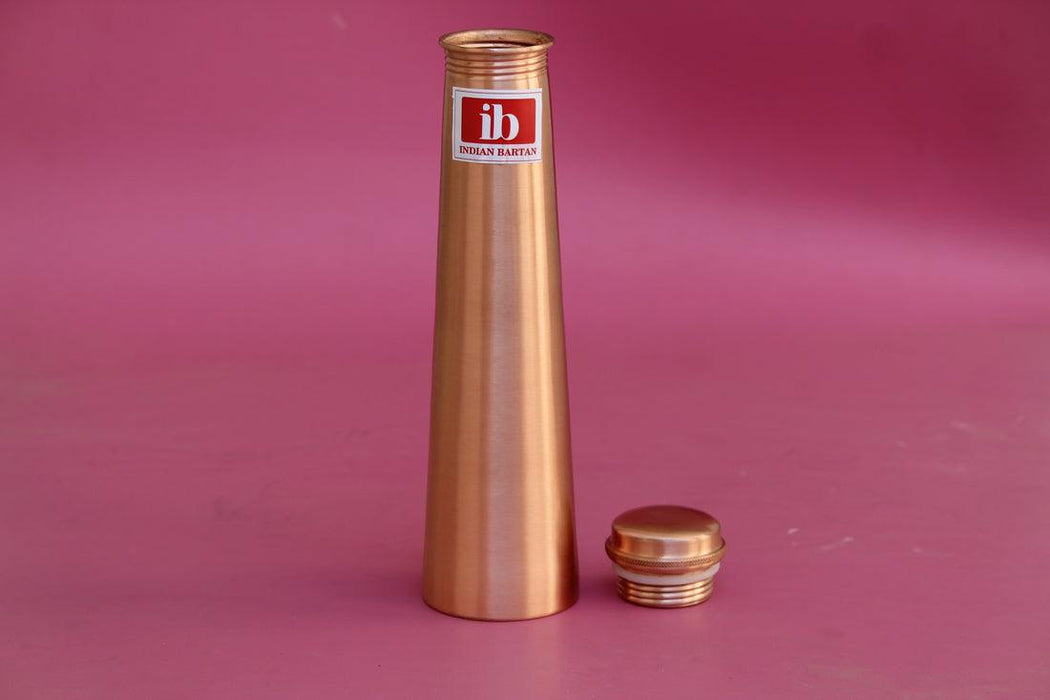 Antique Copper Curved Bottle | Light Brown Thermos For Home & Office