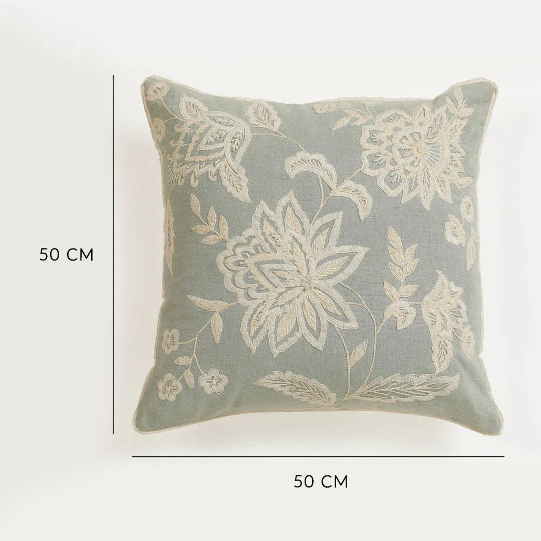 Theodore Floral Embroidered Cushion Cover
