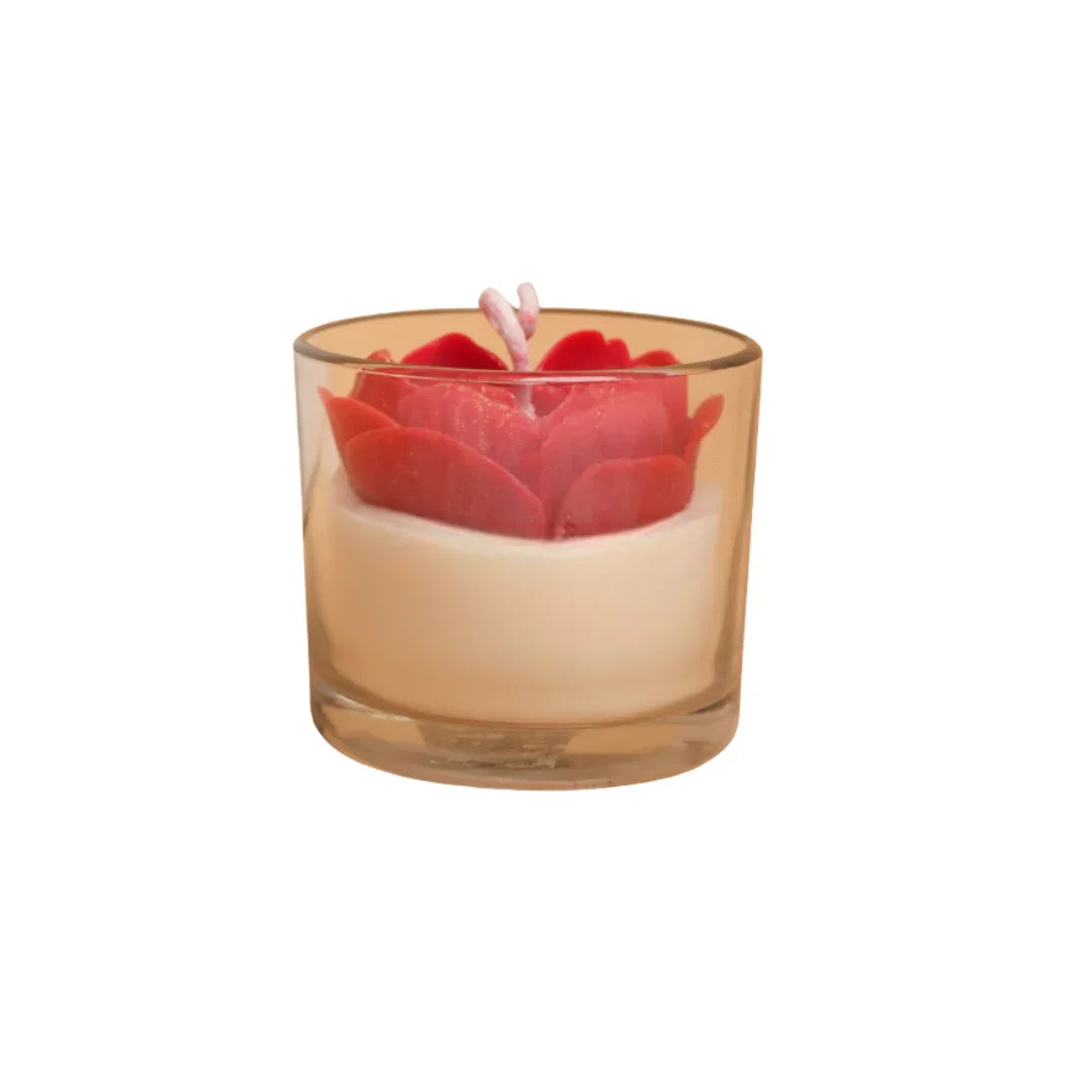 Ruby heart candle