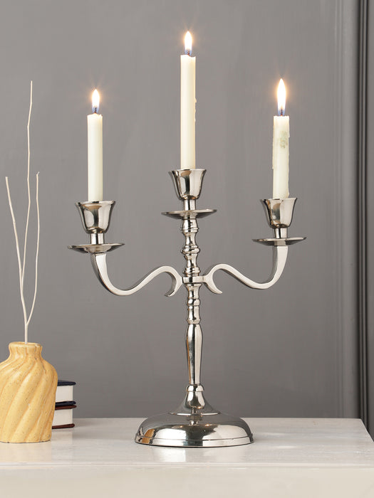 Metal Candelabra Candle sticks Holder - Nickel