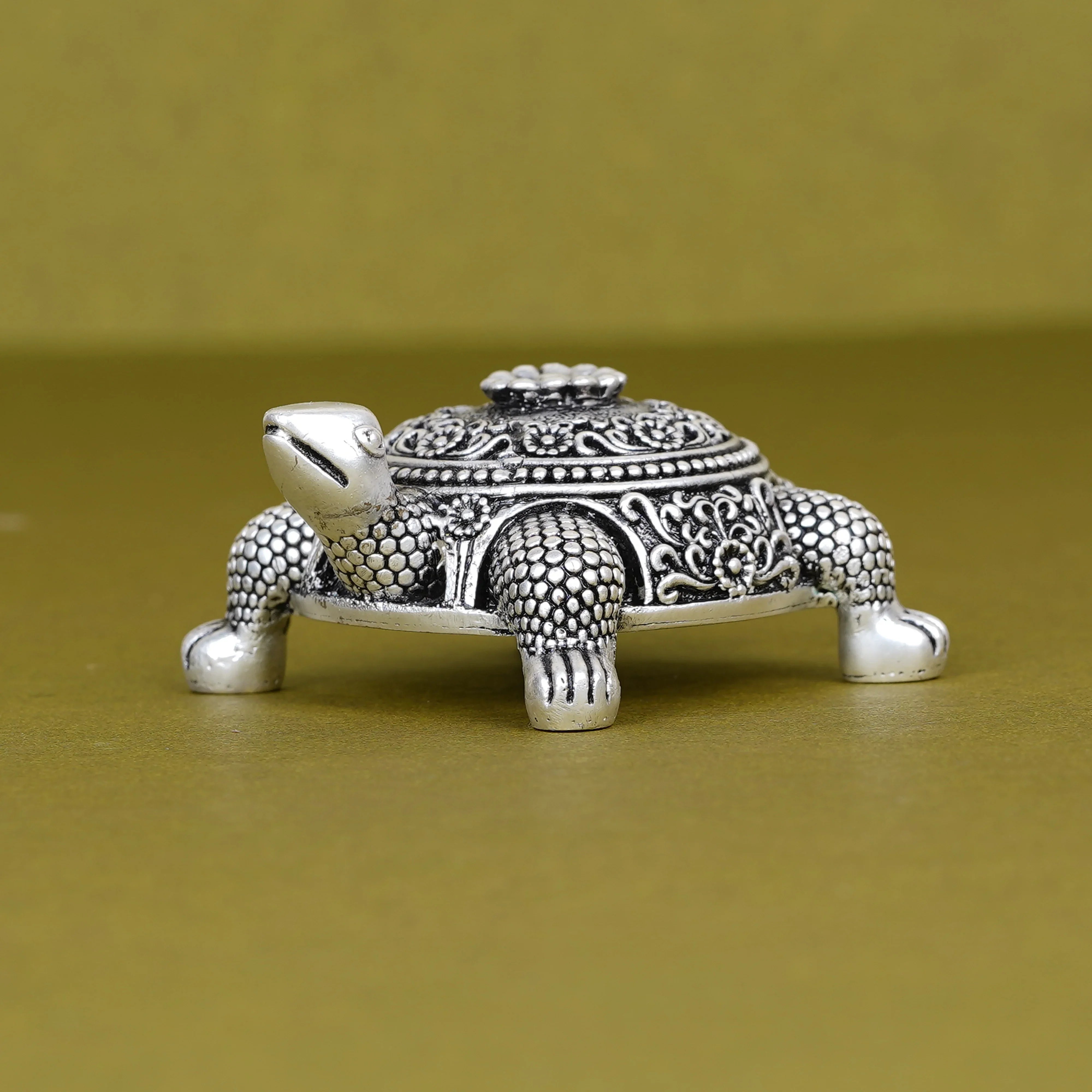 Silver Plated Brass Tortoise Paperweight