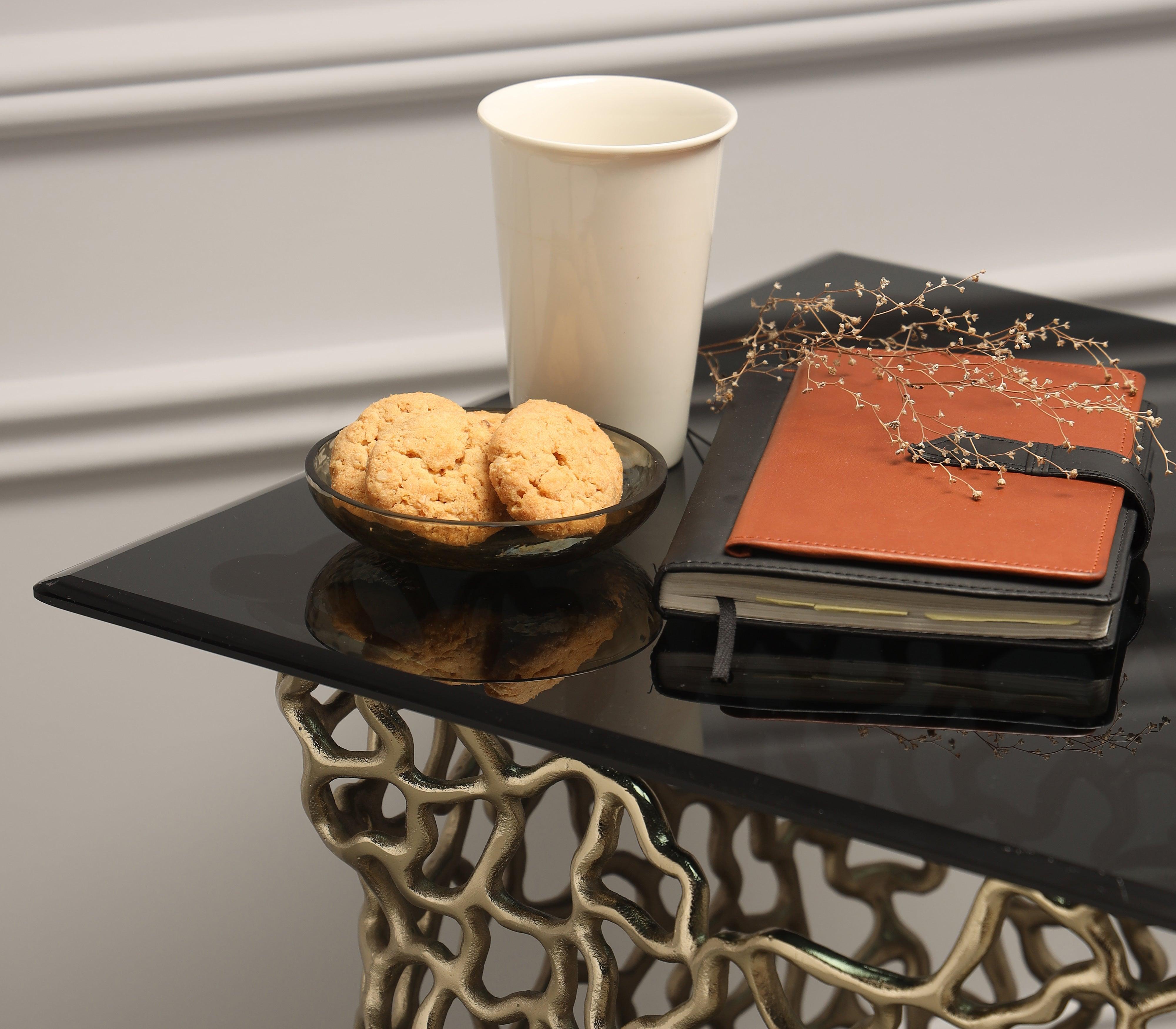 Organic Mesh Sofa Side Table for Living Room | Designer Tea Table | Decorative End Table