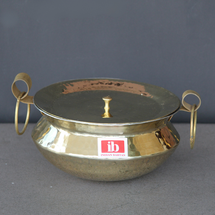 Brass Golden Handi with Lid & Sauce Pots | Pital Degchi & Biryani Pot