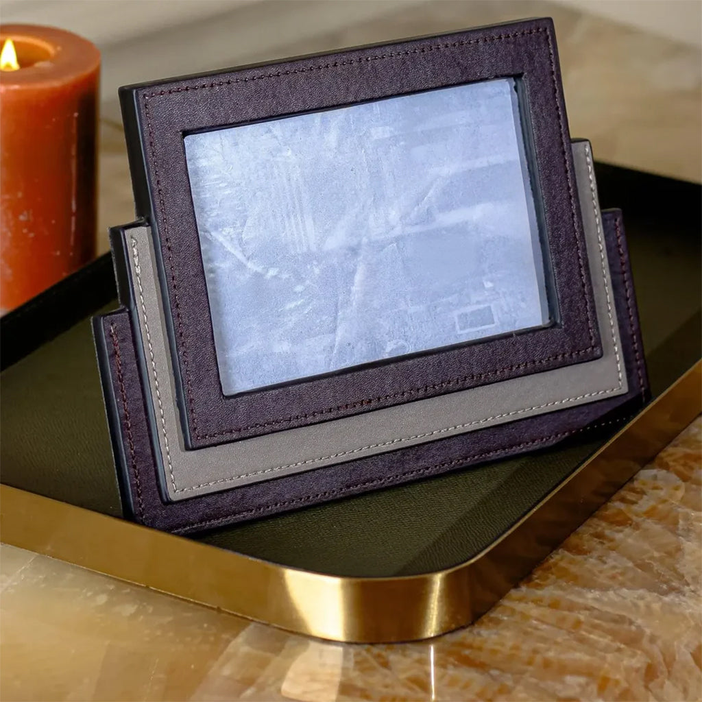Layered Leather Photo Frame