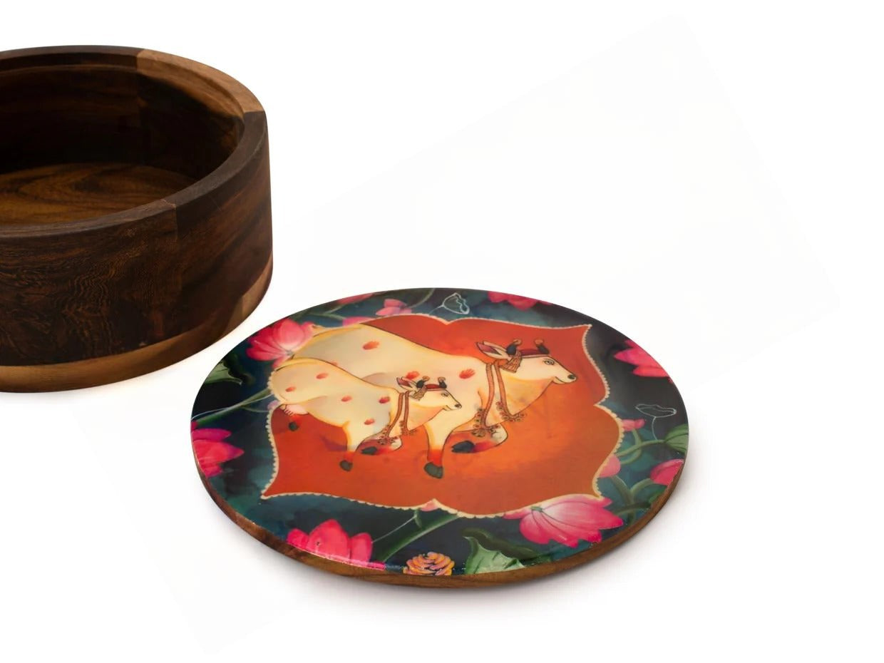 Wooden Round Multipurpose Box