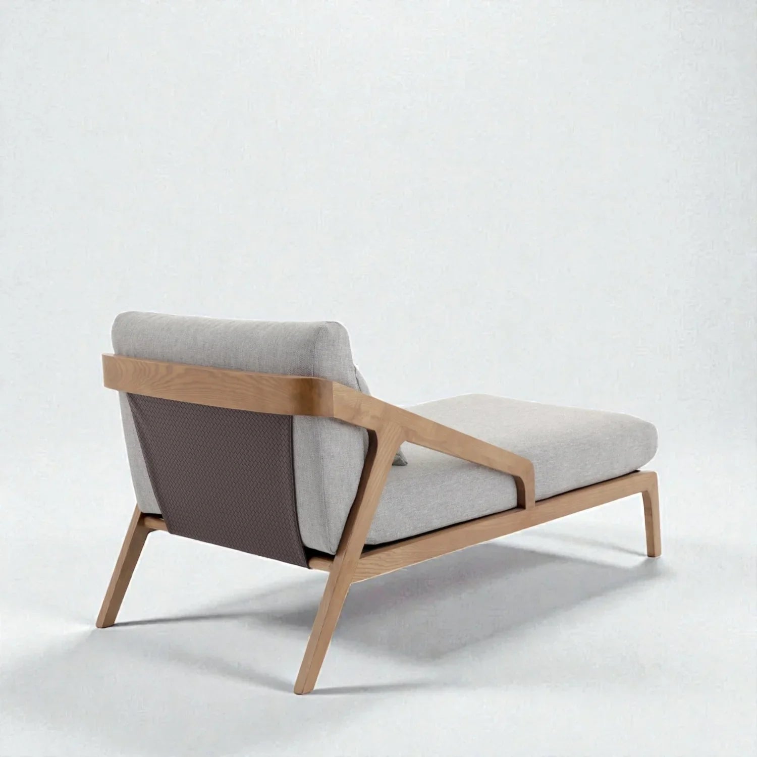 Meridin Teak Wood & Brass Buttons Chaise/Daybed