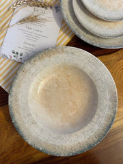 Alacati Pasta Plate - Beige & Turquoise