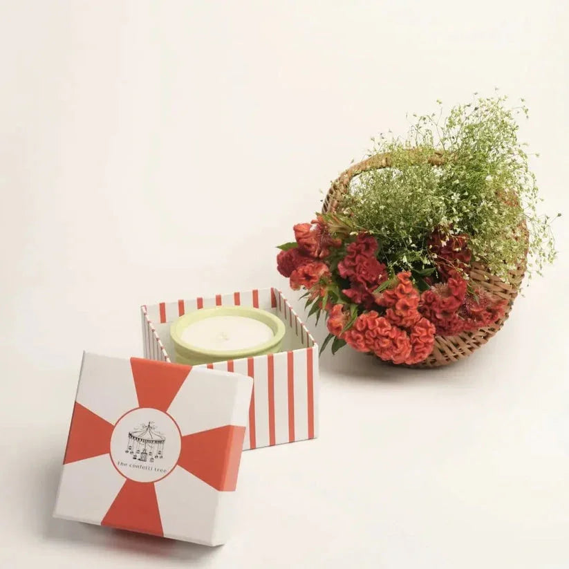 Stoneware Scented Candle 250g – Berry Pomegranate Fragrance | Luxury Soy Wax Long-Lasting Aroma Candle in Gift Box