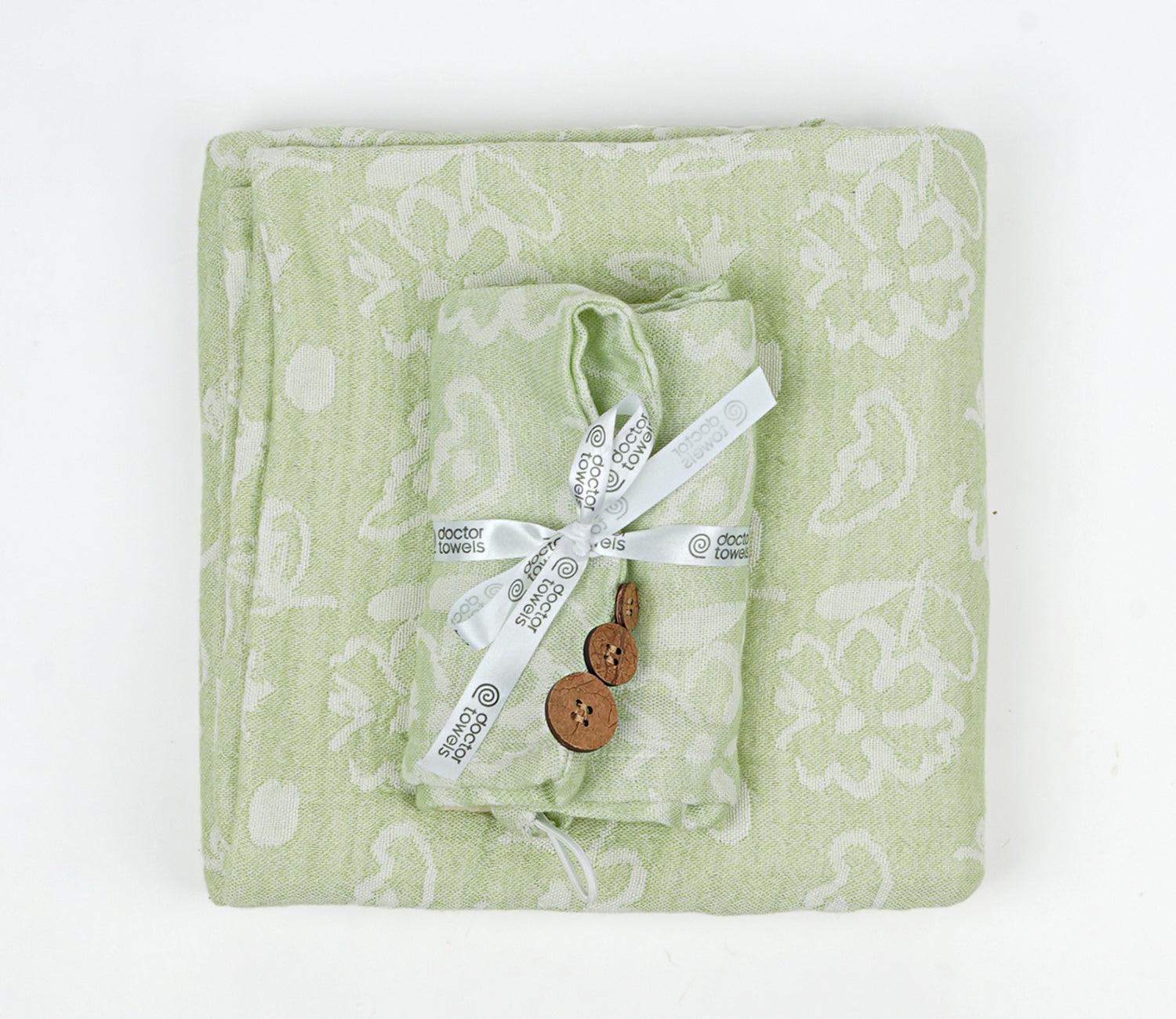 Banana Floral Bath Towel + Hair Towel Combo Assorted Pack of 2