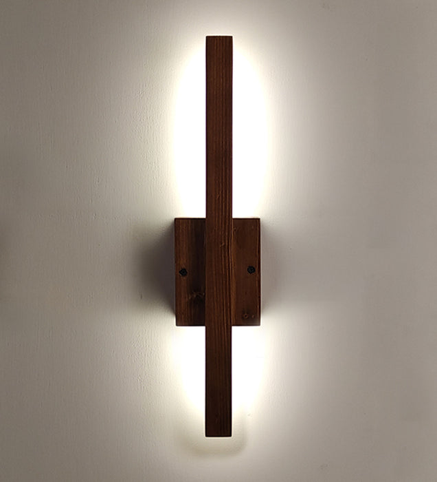 Lineo Brown Wooden Led Light for Home | Wall Mounted Lamp