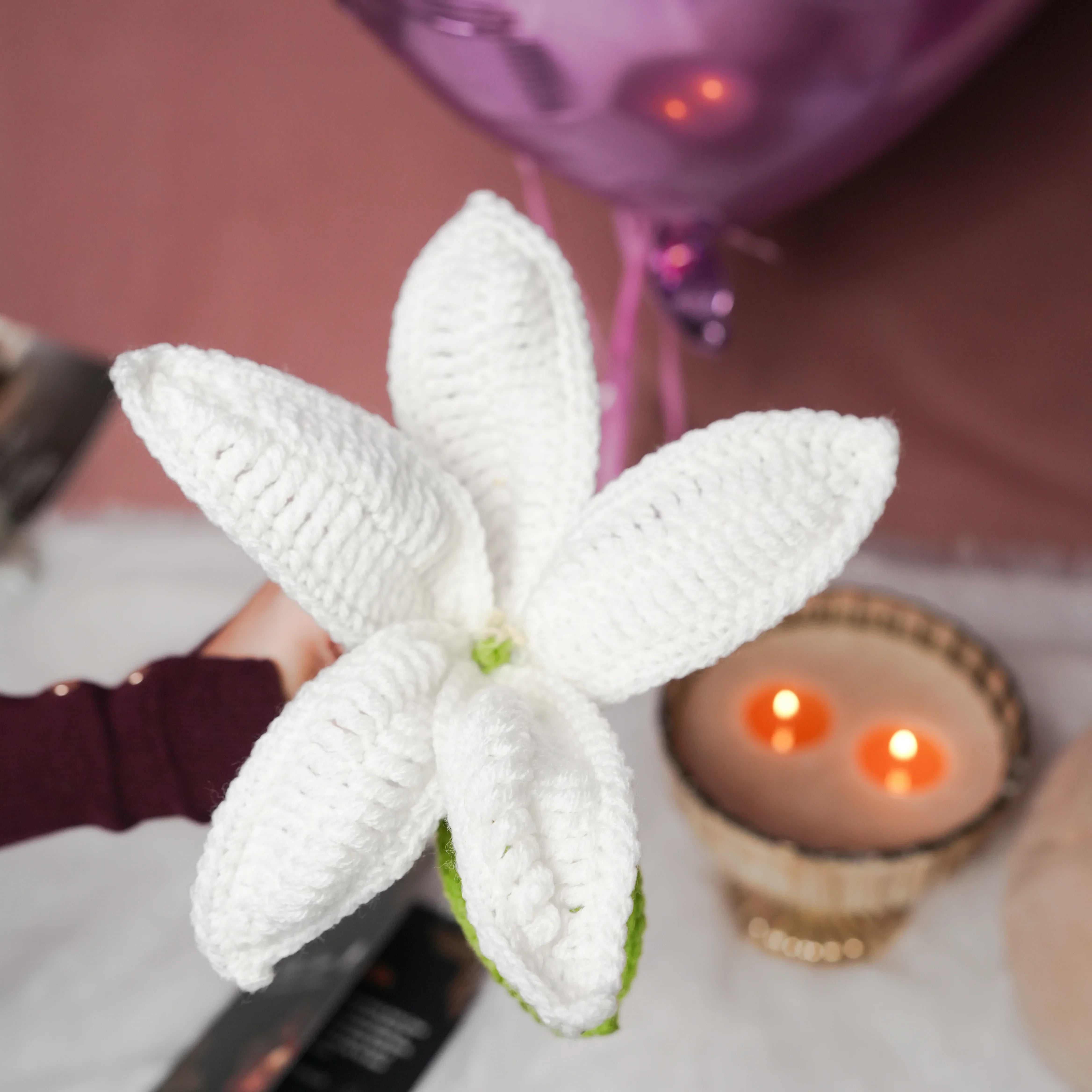 Crochet Flower Bunch | Handcrafted White Floral Arrangement for Home Décor & Gifting
