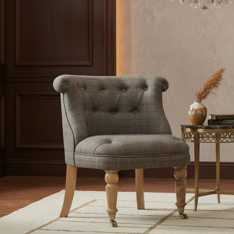 Small Multi Tweed Accent Chair