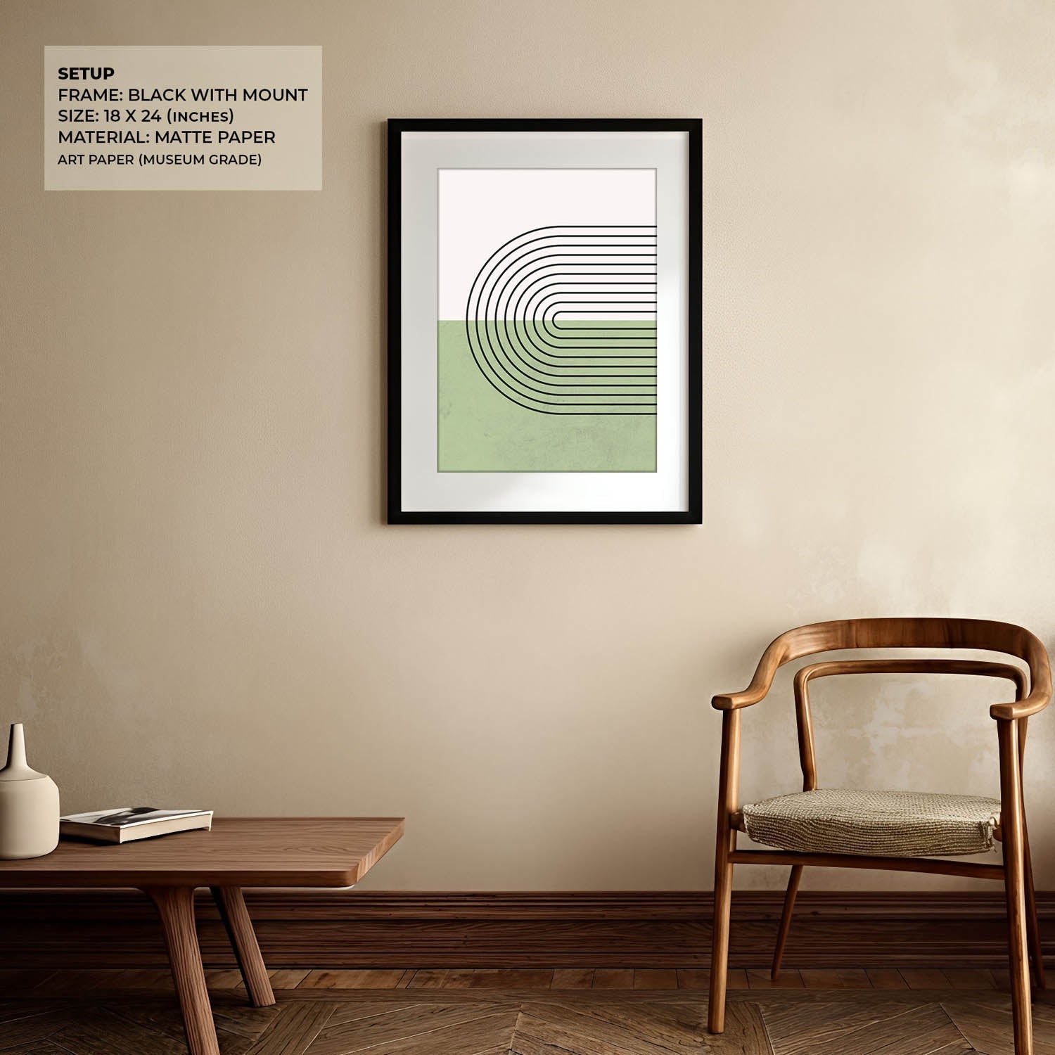 Cerchio Green Wall Painting