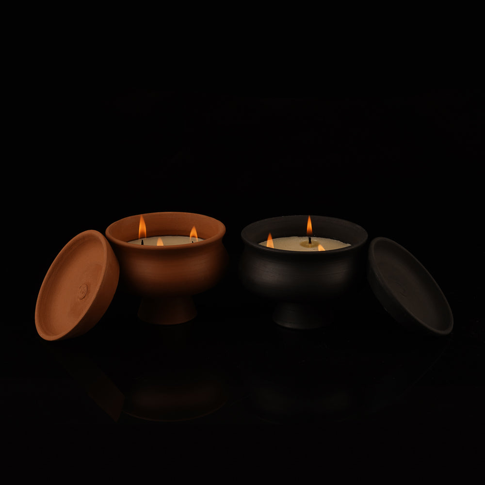 Luxury Candle Terracotta & Tealight Candles | Diya Cup for Decoration