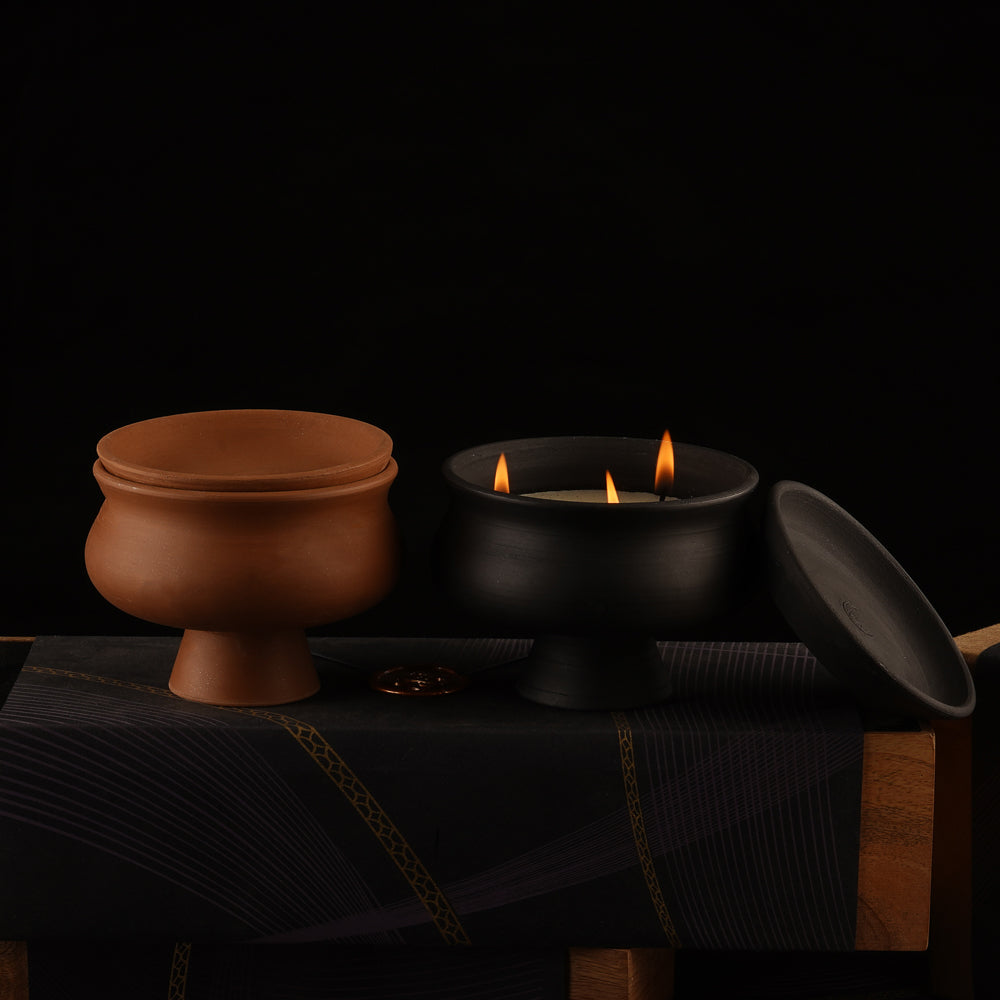 Luxury Candle Terracotta & Tealight Candles | Diya Cup for Decoration
