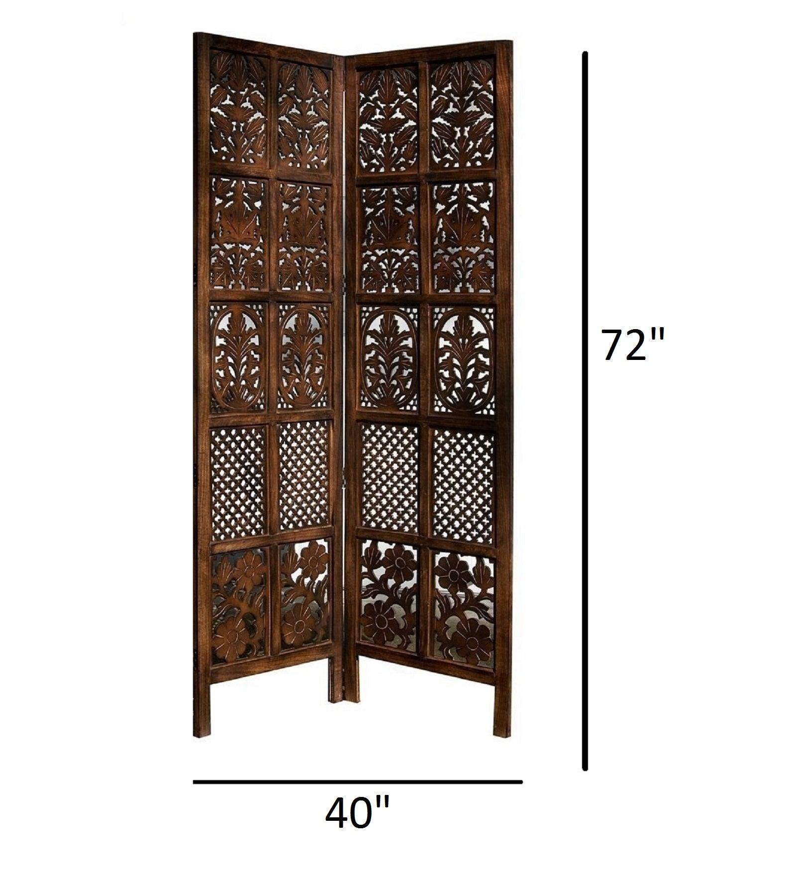 Mango Wood Room Partition with MDF Jali Panel Design