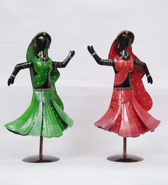 Dancing Lady Human Figurine Set of 2