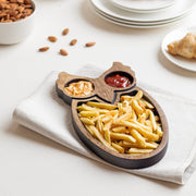 Mango Wood Owl Chip and Dip Platter