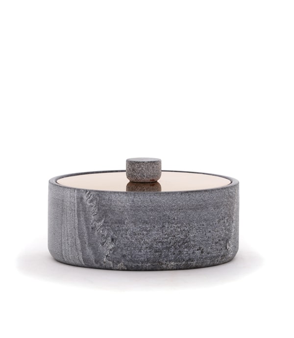 Yin Nut Bowl | Stainless Steel And Black Marble