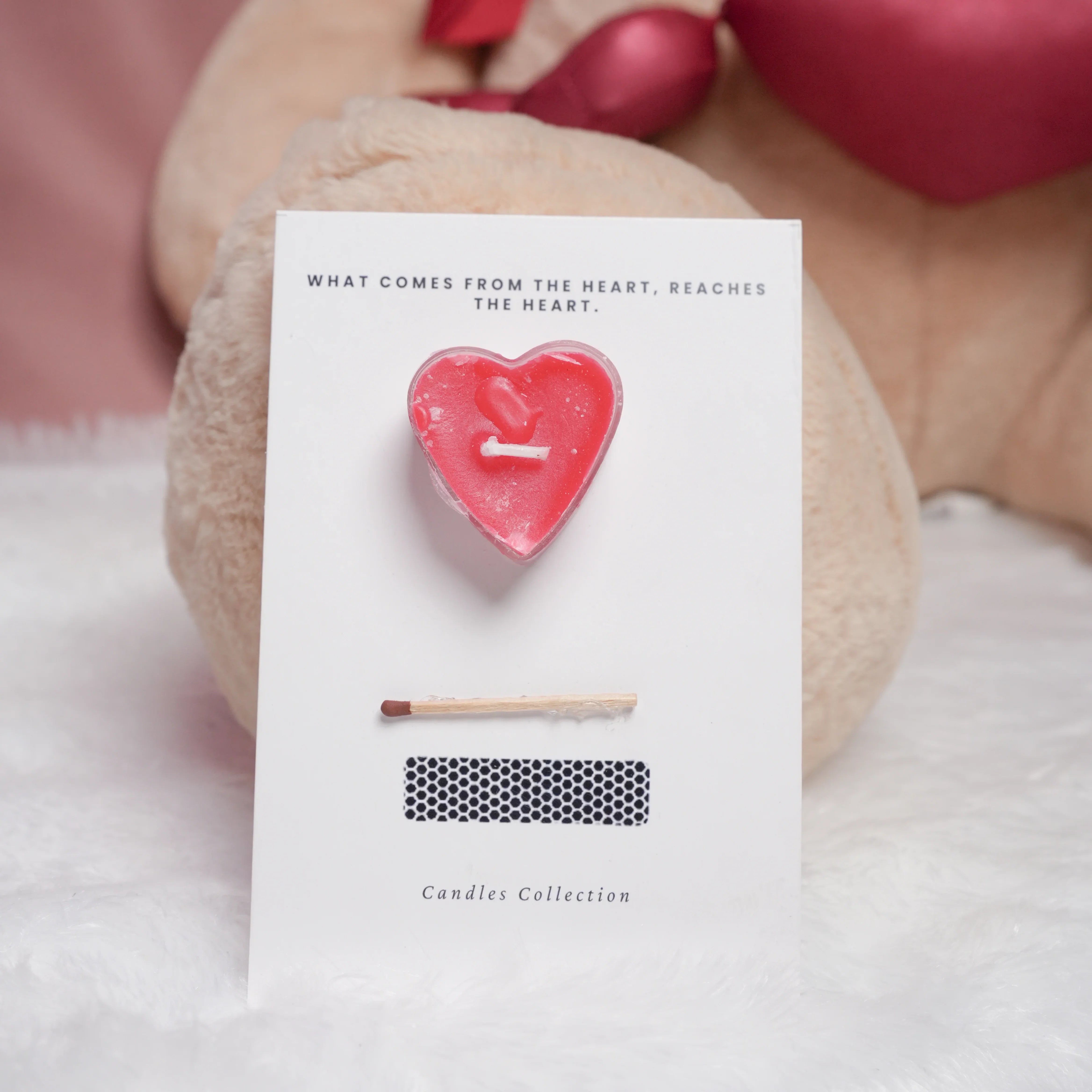 Wooden heart candle