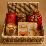 Ruby Glow Golden & White Festive Gift Basket