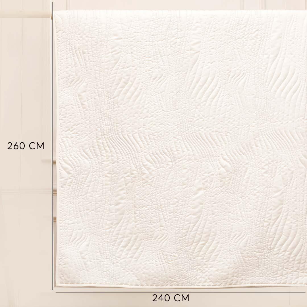 Ivanna Off-White Bedspread | Poly Satin / Cotton