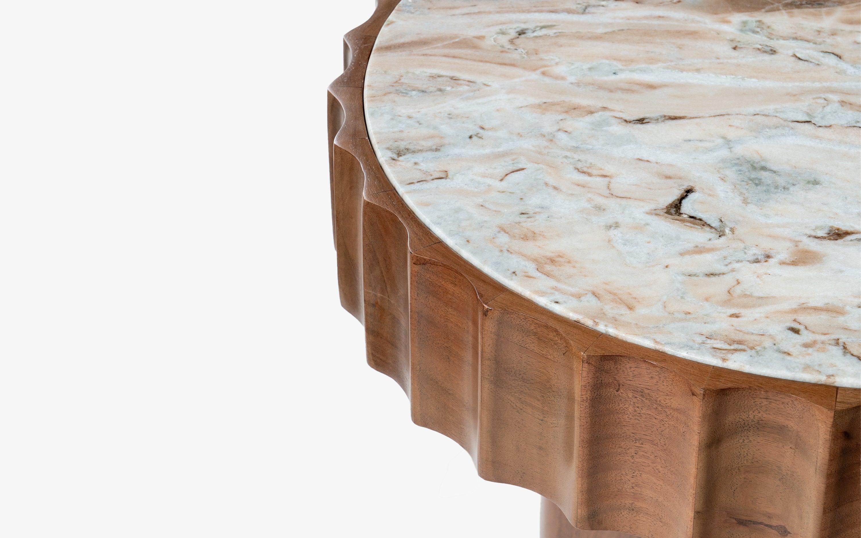 Doric Coffee Table | Toronto Marble and Acacia Wood
