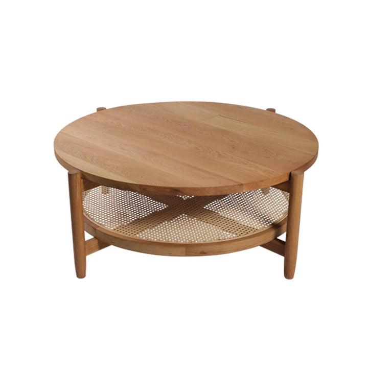 Meraki Solid Mango Wood Rounded Coffee Table for Living Room | Wooden Center Table