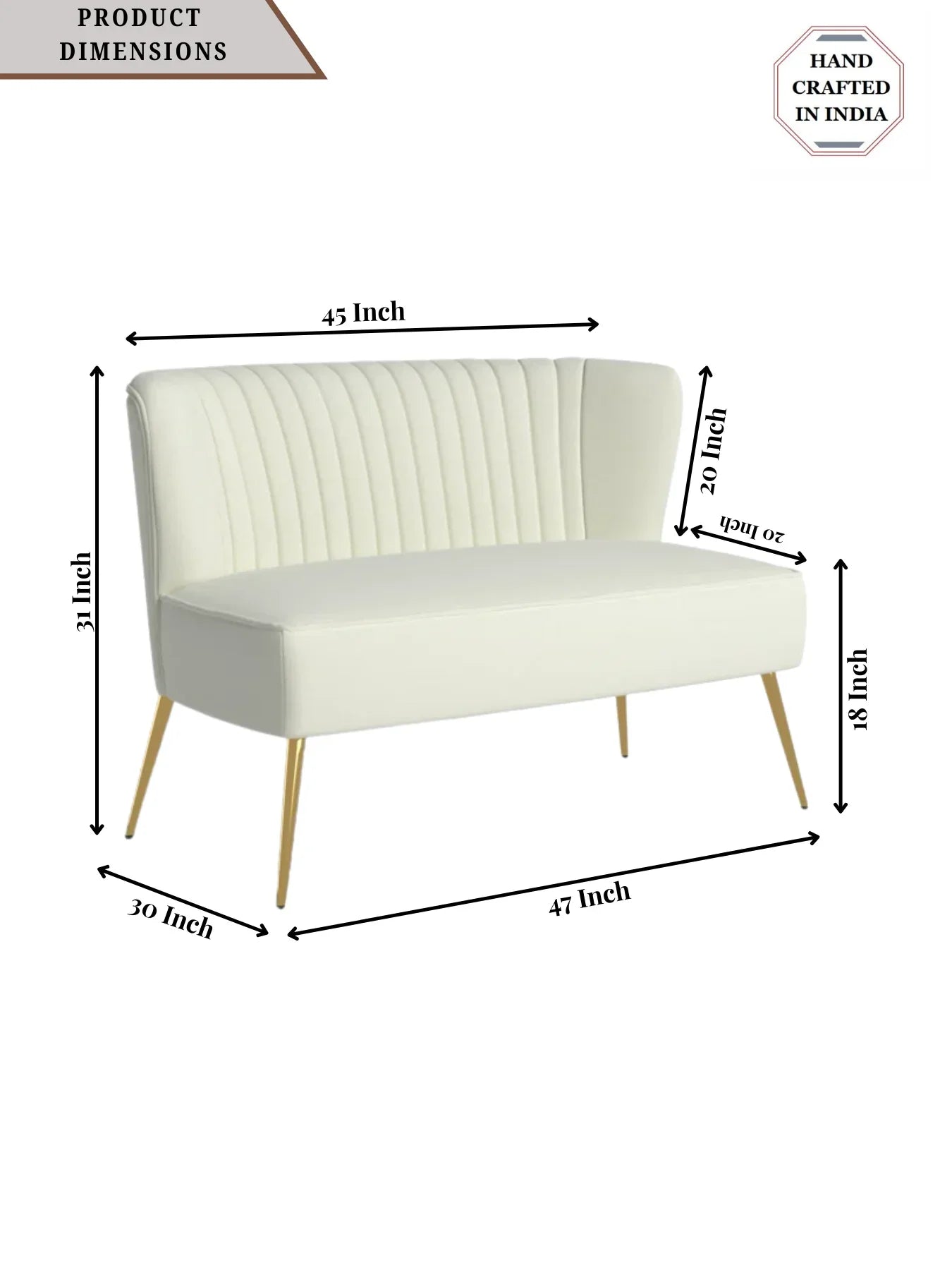 Velvet 2-Seat Armless Loveseat