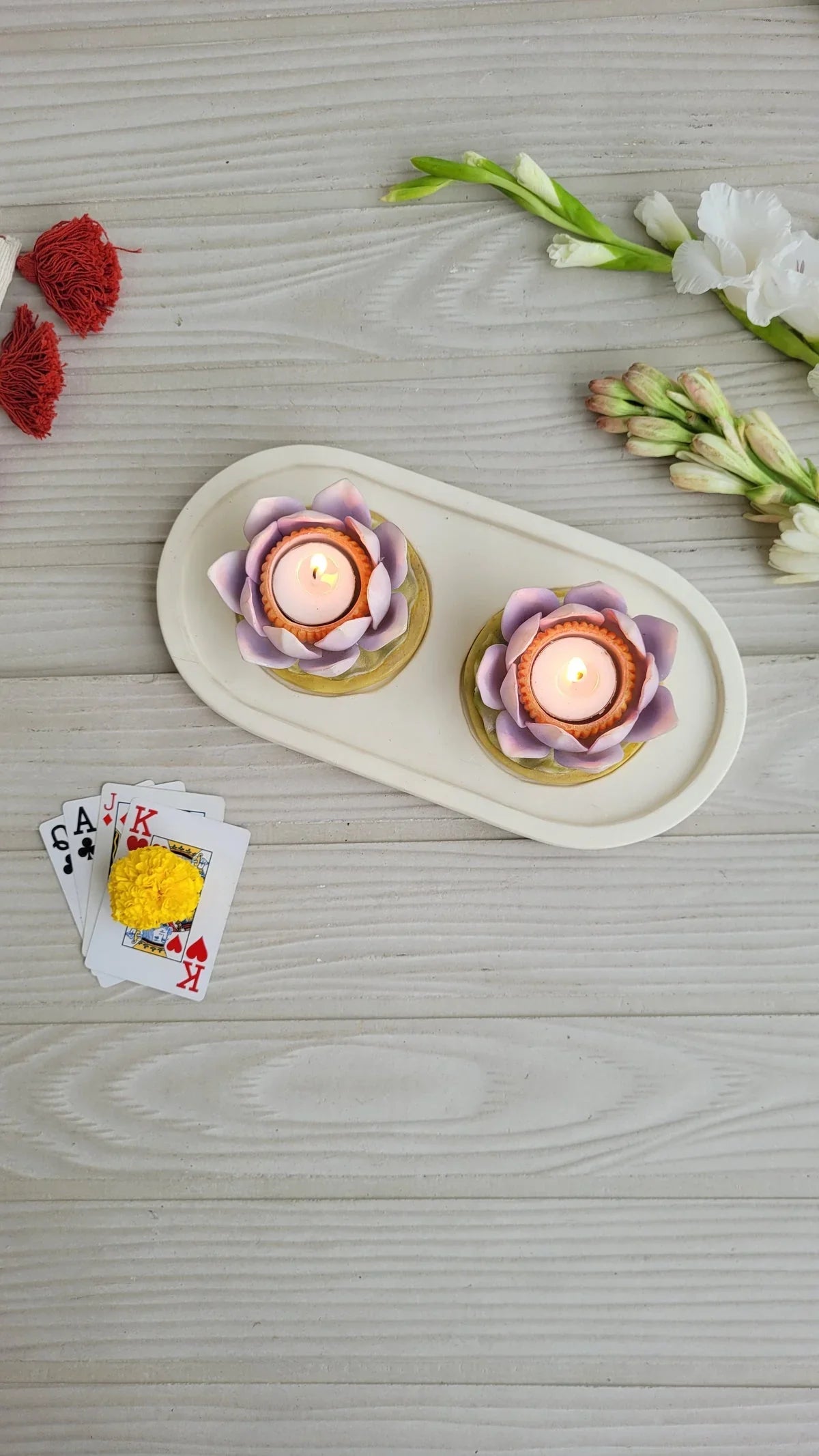 Duo Water Lily Candle Platter