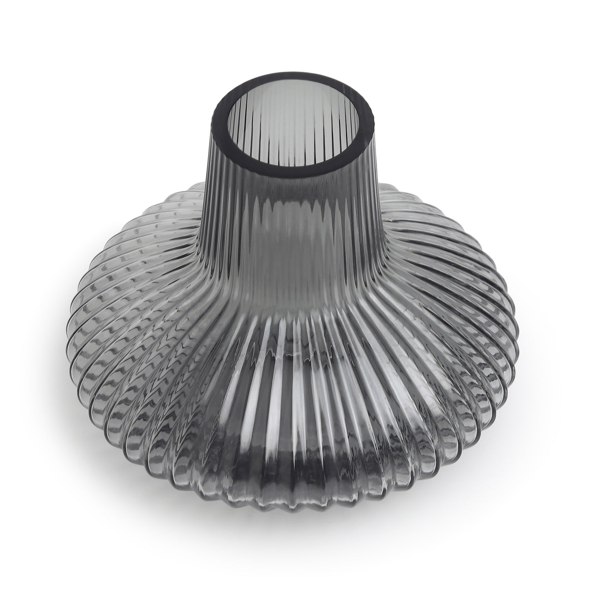 Whorl Black Glass Vase