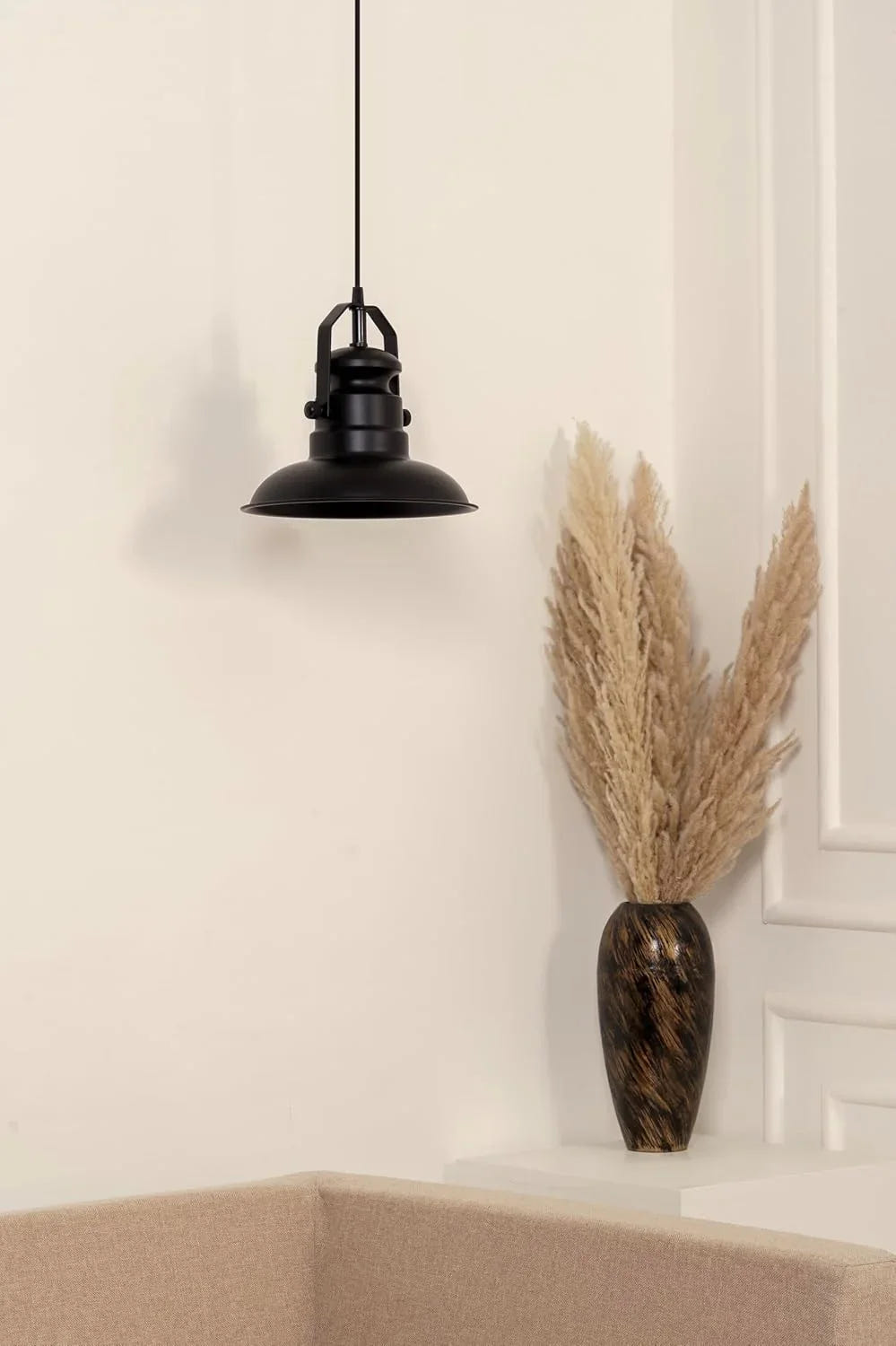 Sailors Metal Pendant Hanging Light Black Polished Hanging lamp for Indoor & Outdoor Usage| Ceiling Light for Cafes, Restaurants & Industrial Use