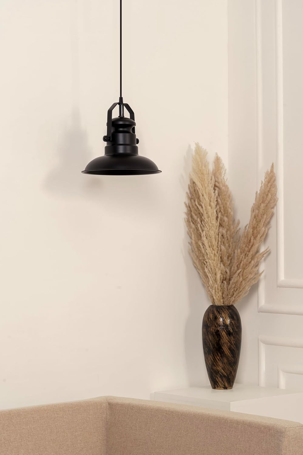 Sailors Metal Pendant Hanging Light Black Polished Hanging lamp for Indoor & Outdoor Usage| Ceiling Light for Cafes, Restaurants & Industrial Use