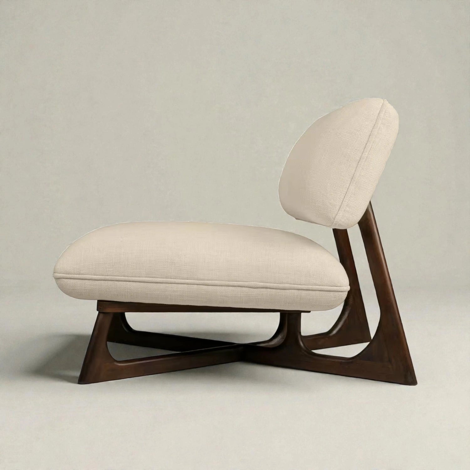 Kartha Solid Teak Wood & Fabric Upholstery Armchair