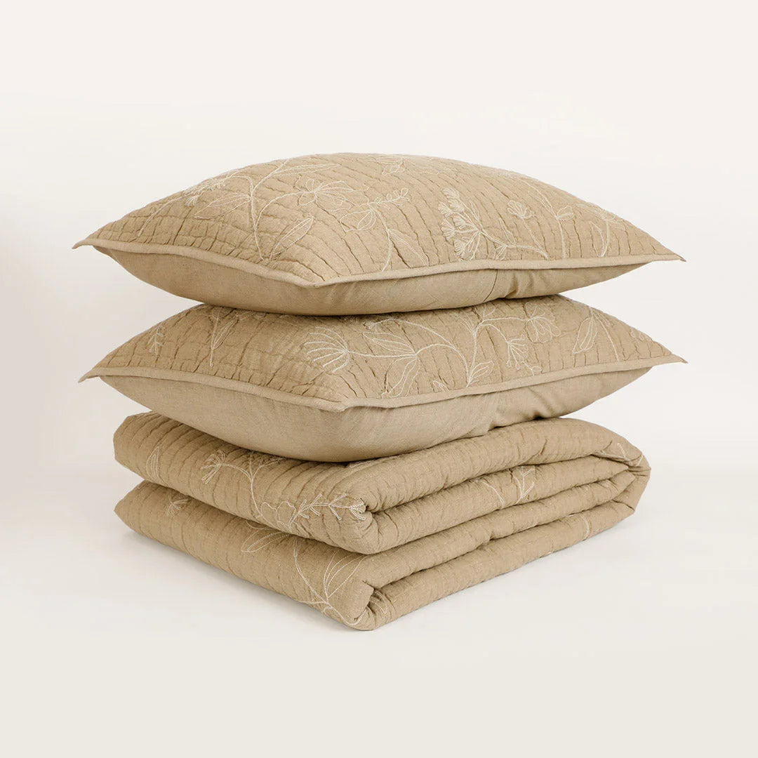 Whimsy Embroidered Bedspread With Sham Set